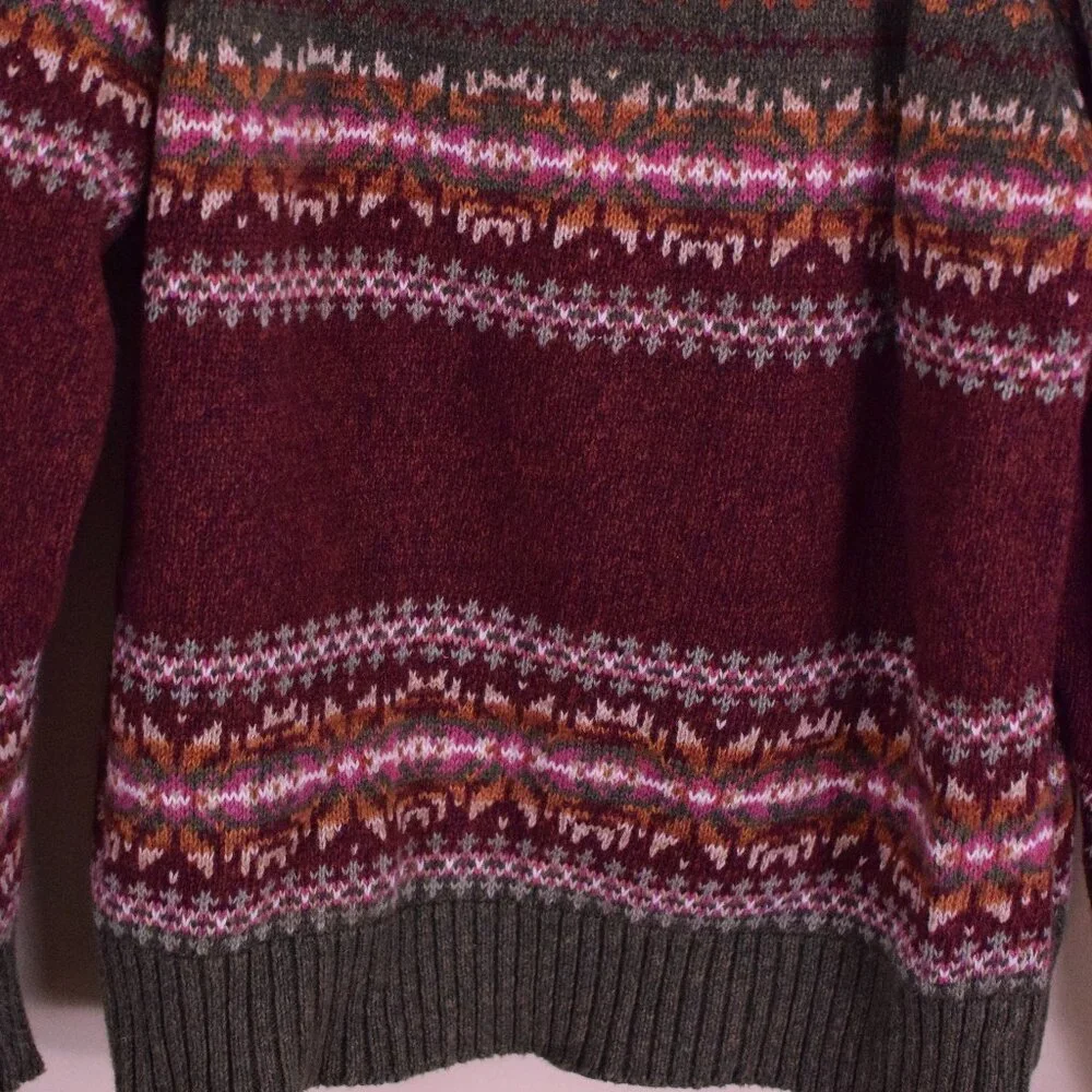 Mountain Lake Cotton Chunky Warm Thick Fall Cozy Sweater Cabincore Cottage - M